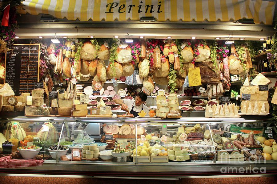 Perini Meat and Cheese in the central market Florence Italy Photograph by Adam Long