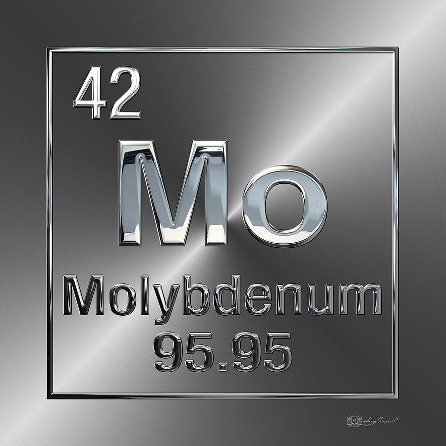 Periodic Table of Elements - Molybdenum - Mo Digital Art by Serge Averbukh