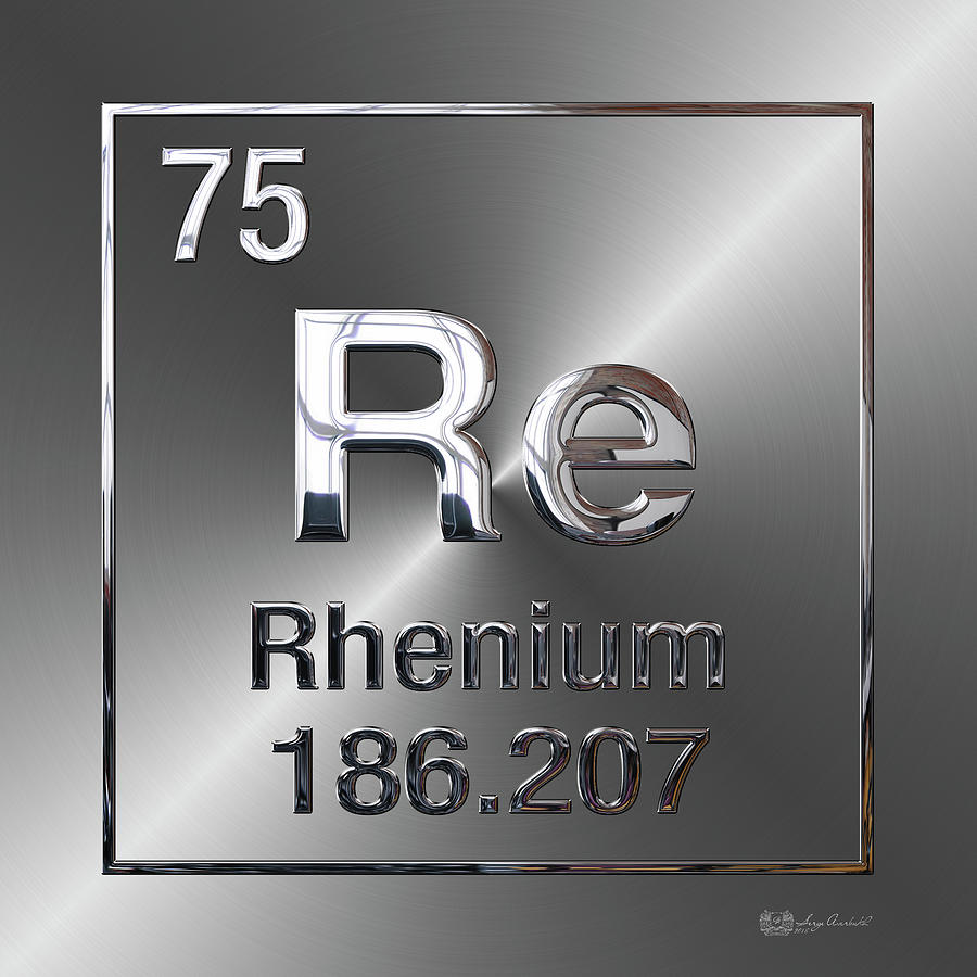 Periodic Table of Elements - Rhenium Digital Art by Serge Averbukh