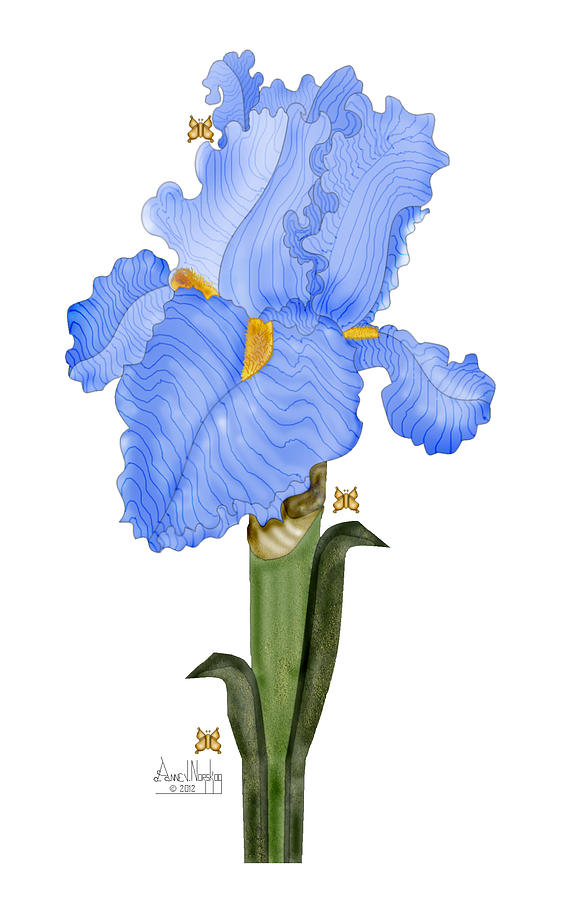 Periwinkle Blue Iris Painting