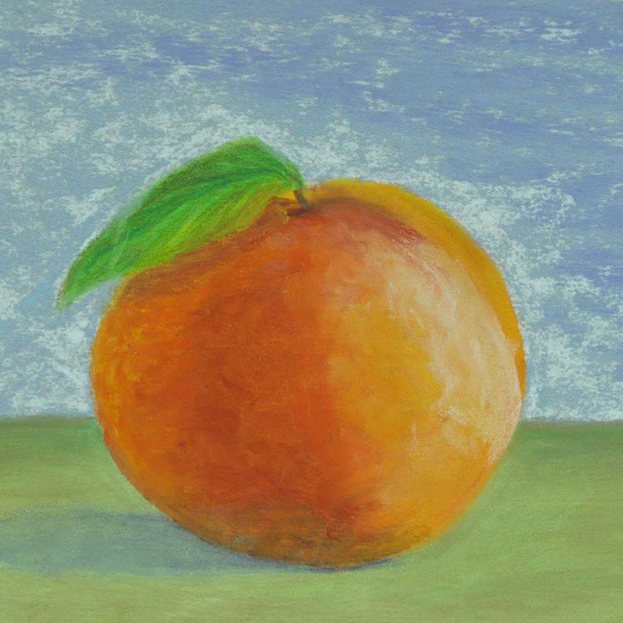 Peach Drawing - Perky Peach by Cheryl Albert