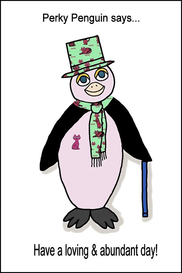 Perky Penguin Digital Art by Laura Smith