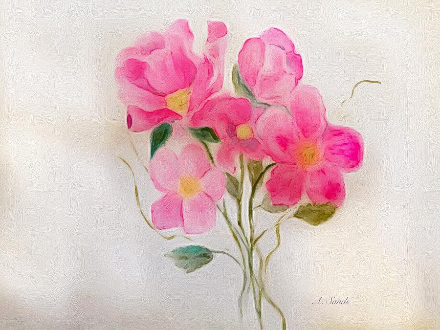 Perky Pink Painting by Anne Sands
