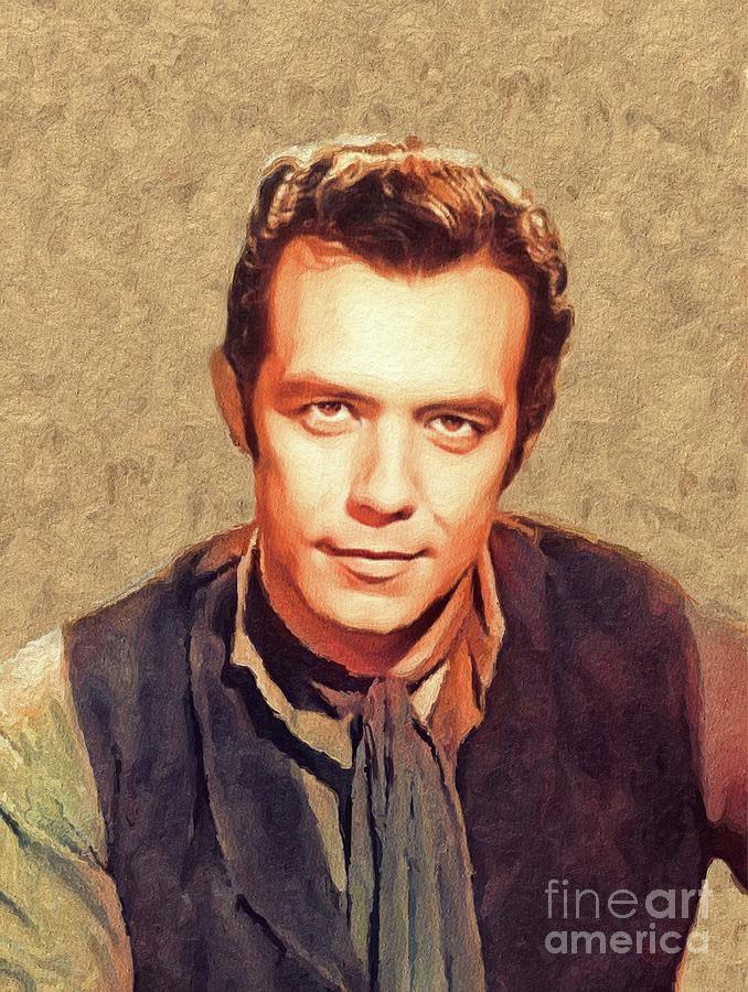 Hollywood Painting - Pernell Roberts, Vintage Actor by Esoterica Art Agency