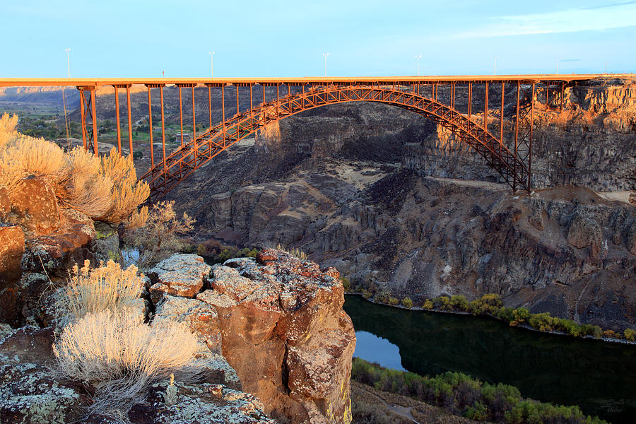 Perrine Bridge Sunrise Snake River Canyon Photograph by Brett Pelletier