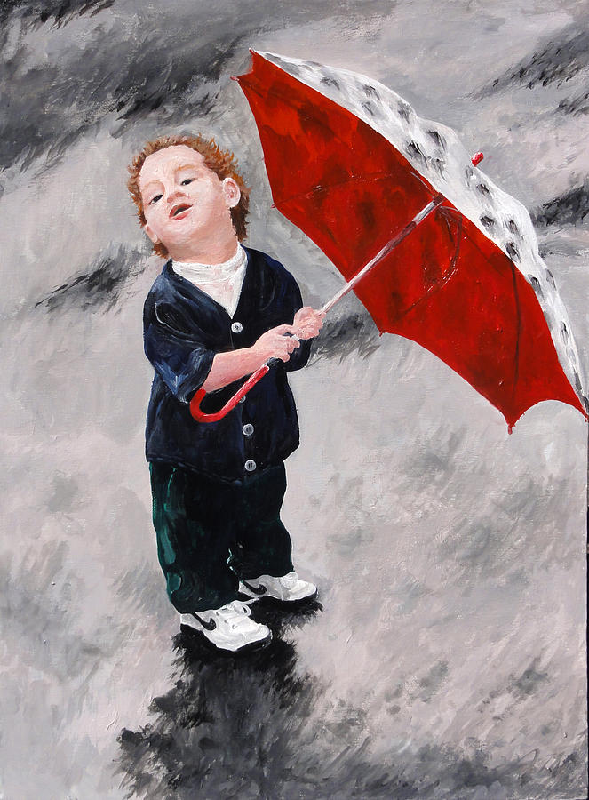Young Boy Painting - Perry In The Rain by Denise H Cooperman Young Boy Painting - Perry In The Rain by Denise H Cooperman