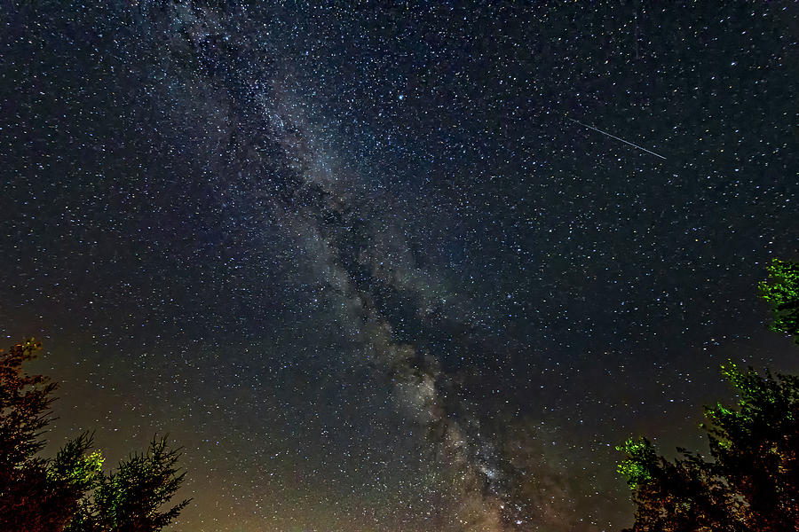 Perseid Meteor And The Milky Way Photograph by Steve Harrington