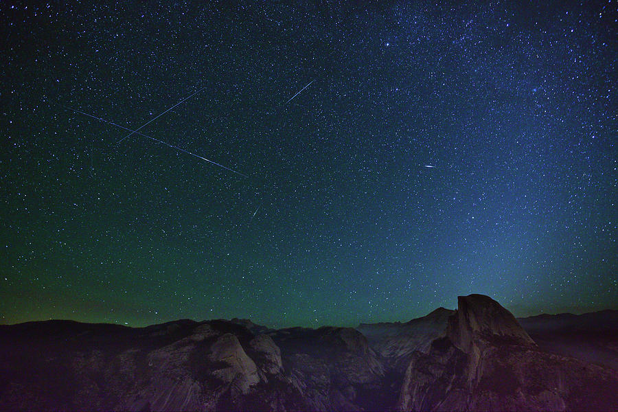 Perseid Meteor Shower Over Half Dome Photograph by Surjanto Suradji ...