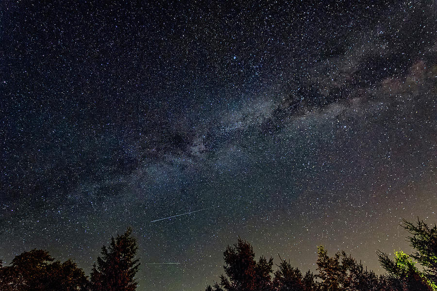 Perseid Meteors And The Milky Way Photograph by Steve Harrington - Fine ...