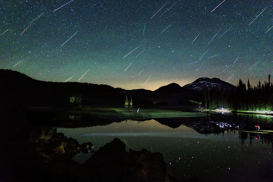 Mountain Photograph - Perseids at Sparks Lake by Cat Connor