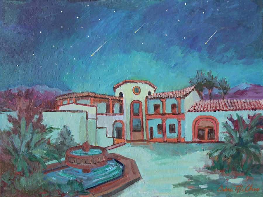 Perseids Meteor Shower from La Quinta Museum Painting by Diane McClary