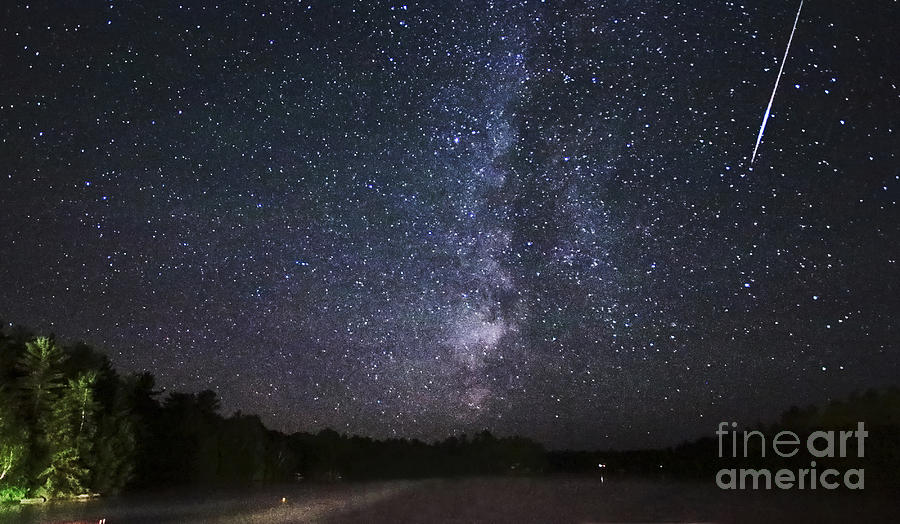 Perseids Meteor Shower Over Cottage Country Photograph by Charline Xia