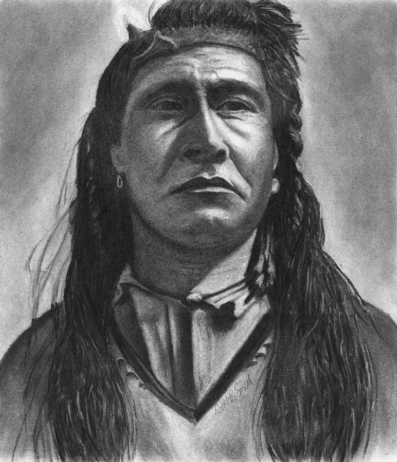 Edward S Curtis Drawing - Perseverance by Debbie Smith
