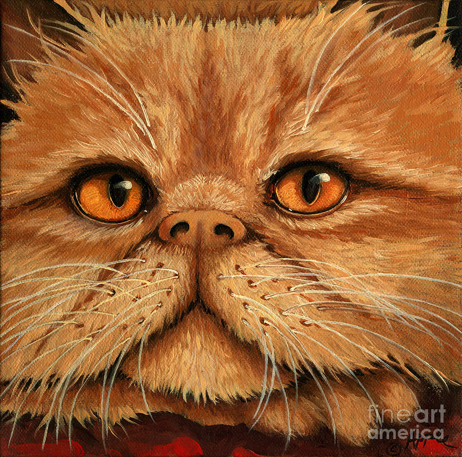 Persian Cat - painting Painting by Linda Apple