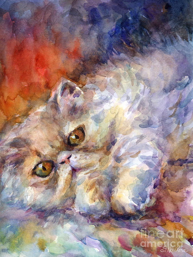 Persian Cat Painting - Persian Cat painting by Svetlana Novikova