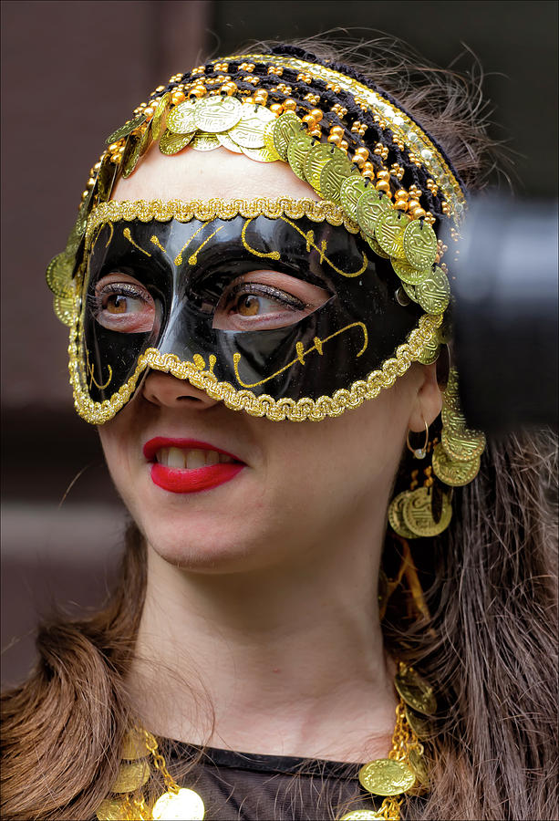 Persian Day Parade NYC 2017 Masked Female Dancer Photograph by Robert Ullmann