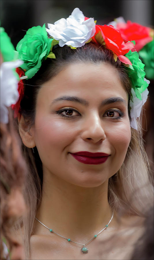 Persian Day Parade NYC 2017 Smiling Woman Photograph by Robert Ullmann