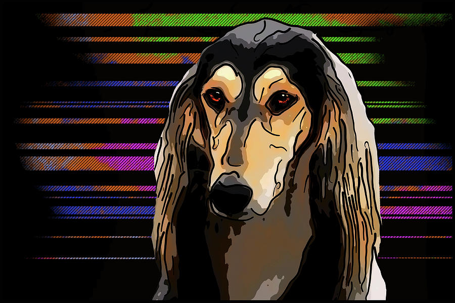 Dog Digital Art -  Persian greyhound by Alexey Bazhan