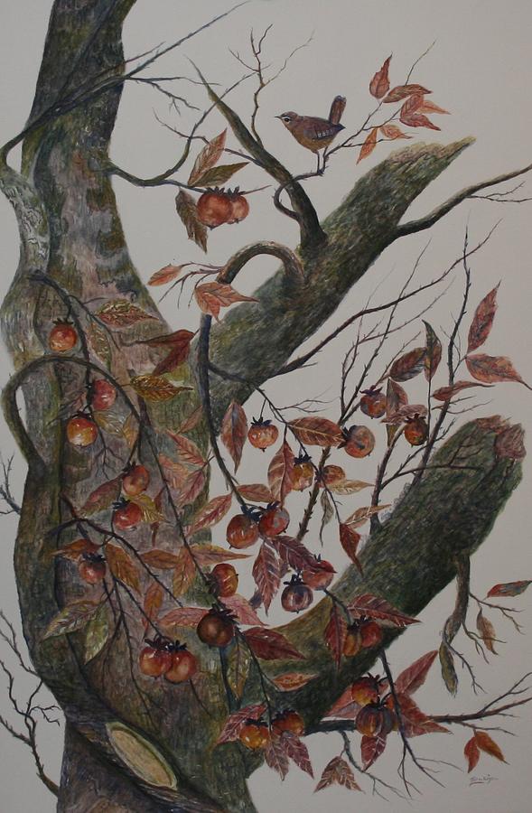 Persimmon Tree Painting by Ben Kiger