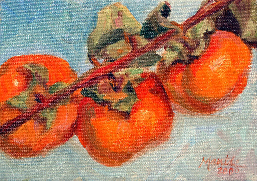 Still Life Painting - Persimmons by Athena Mantle