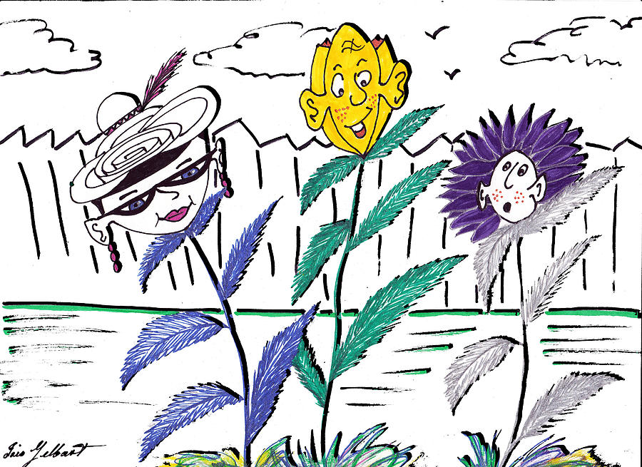 Personality Garden Drawing by Iris Gelbart
