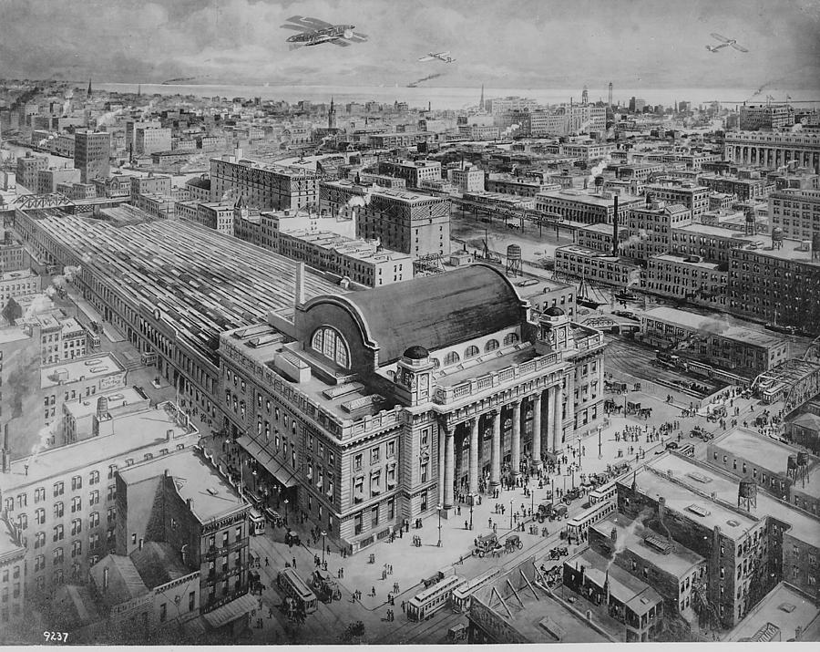 Perspective Drawing of Chicago Passenger Terminal Photograph by Chicago and North Western Historical Society