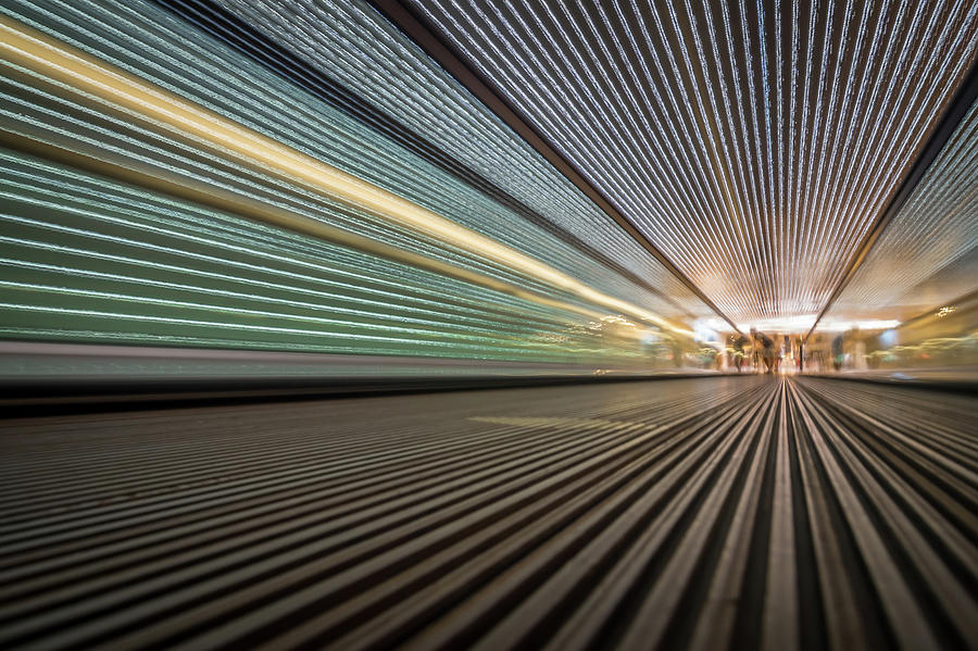 Perspective Point Of View On A Moving Walkway  Photograph by Alex Grichenko