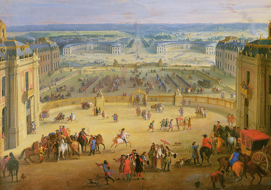 Perspective View from the Chateau of Versailles Painting by Jean-Baptiste Martin
