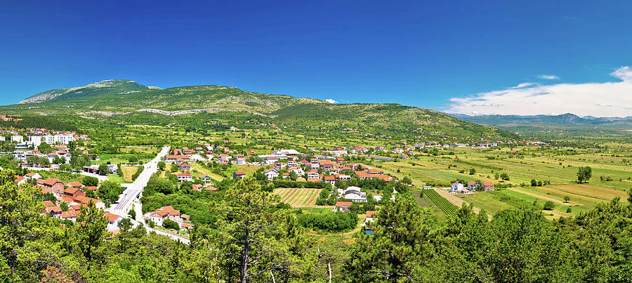 Pertovo polje near Drnis panoramic view Photograph by Brch Photography