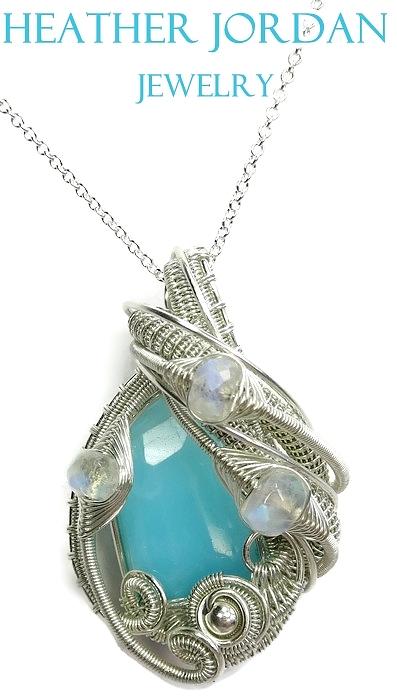 Peruvian Blue Opal Pendant in Tarnish-Resistant Sterling Silver