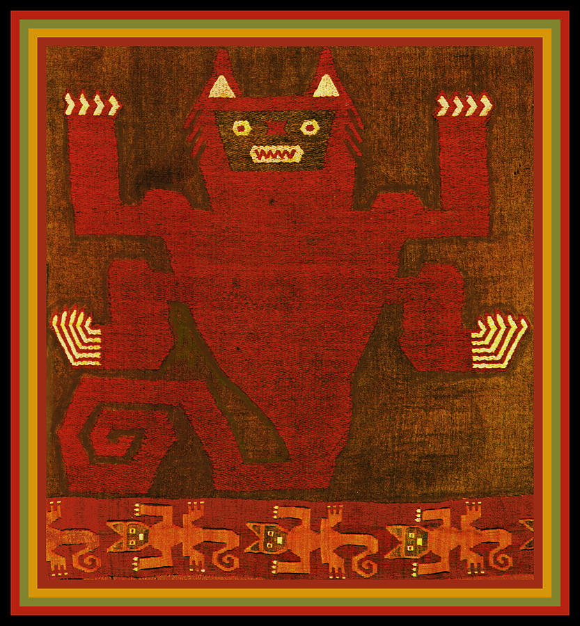 Peruvian Inca Demon Spirit Digital Art by Vagabond Folk Art - Virginia Vivier