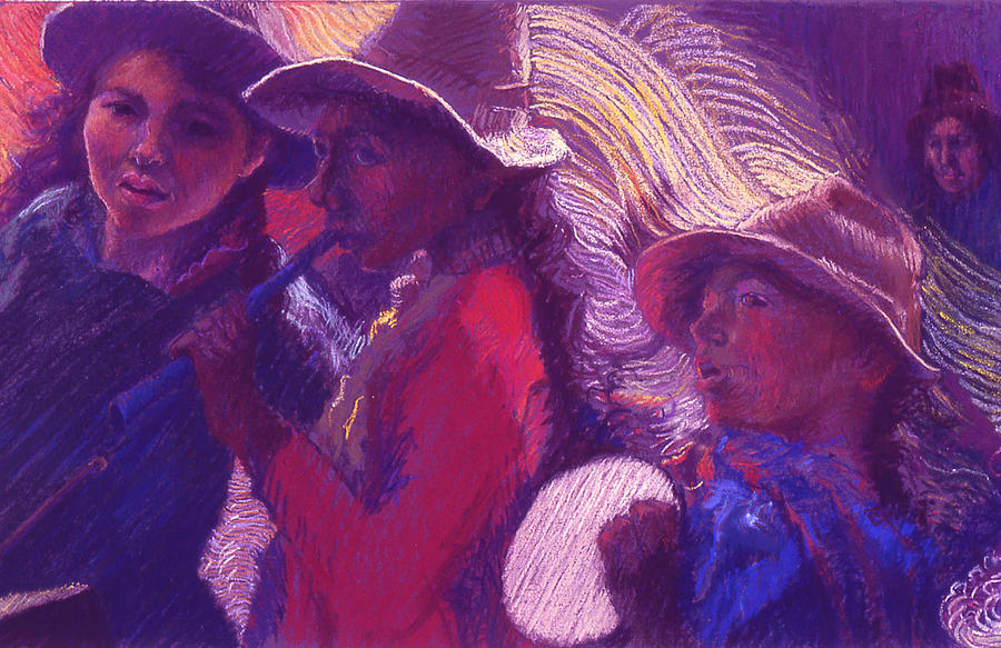 Peruvian Musicians Painting by Ellen Dreibelbis