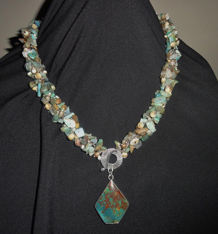 Peruvian Opal And Turquoise Necklace Jewelry by Karen Matthews