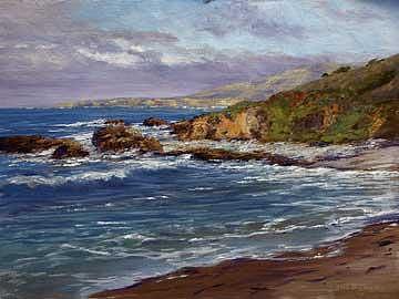 Pescadero Cove Painting by Donald Neff