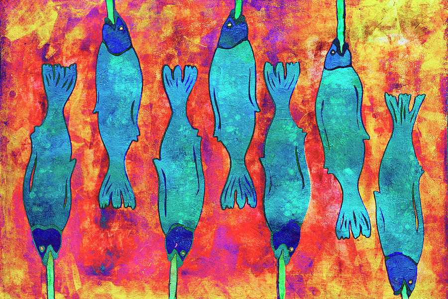 Pescado en un palo Digital Art by Sandra Selle Rodriguez