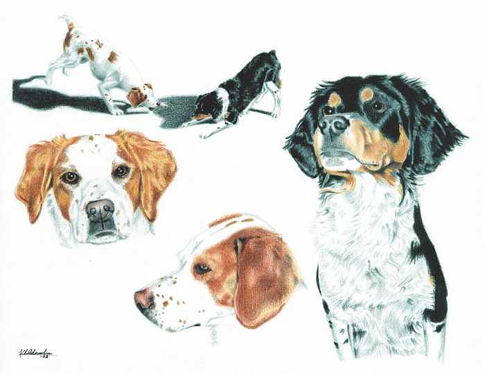 Dogs Painting - Pet Impressions- Mothers Dogs by Kyle Adamache Dogs Painting - Pet Impressions- Mothers Dogs by Kyle Adamache