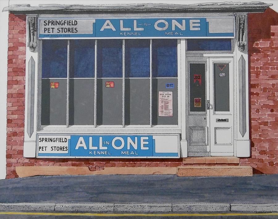 Shops Painting - Pet Shop in Buckley by Alwyn Dempster Jones