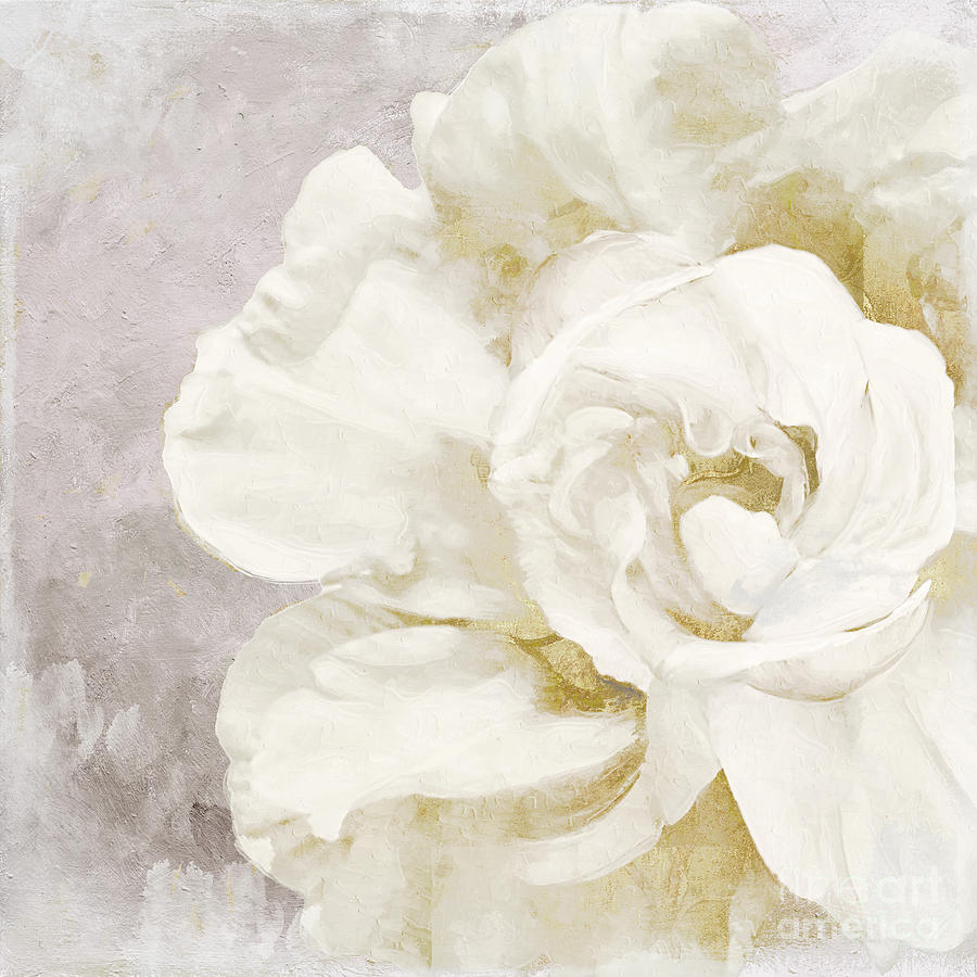 Still Life Painting - Petals Impasto Alabaster by Mindy Sommers