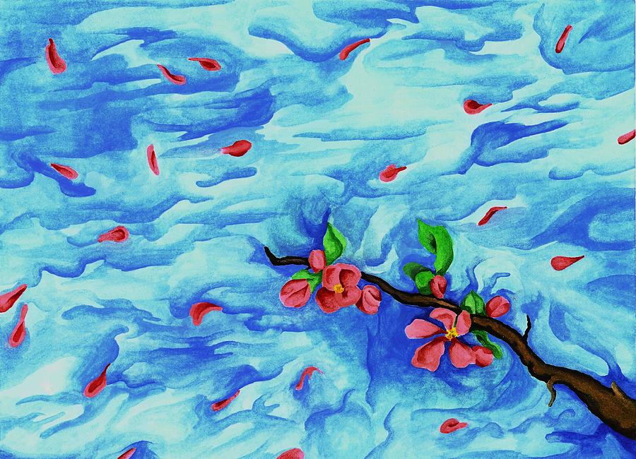 Spring Painting - Petals In the Wind I by Robert Morin