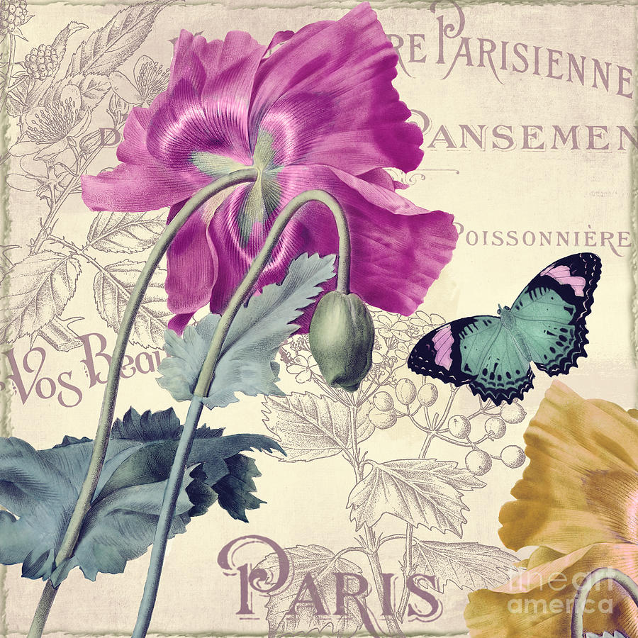 Purple Poppy Painting - Petals of Paris III by Mindy Sommers