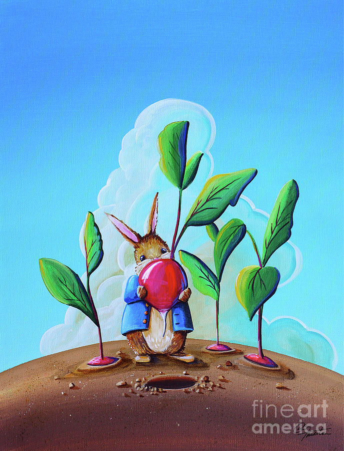 Peter Among The Radishes Painting by Cindy Thornton