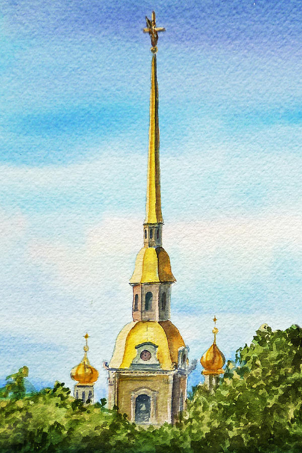 Peter And Paul Cathedral Saint Petersburg Russia Painting by Irina Sztukowski