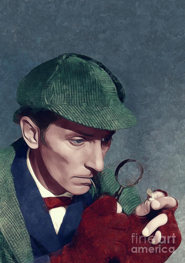 Hollywood Painting - Peter Cushing as Sherlock Holmes by Esoterica Art Agency