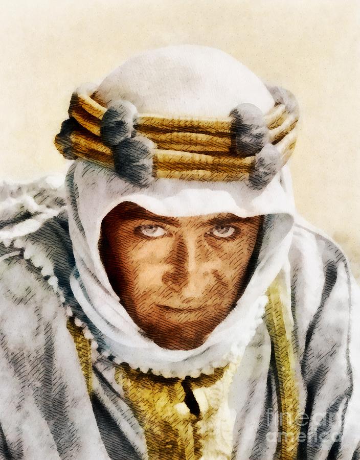 Hollywood Painting - Peter OToole as Lawrence of Arabia by John Springfield by Esoterica Art Agency