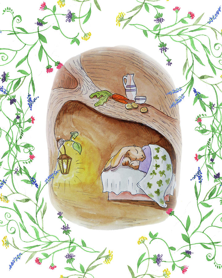 Peter Rabbit Painting - Peter Rabbit Watercolor Illustration III by Irina Sztukowski