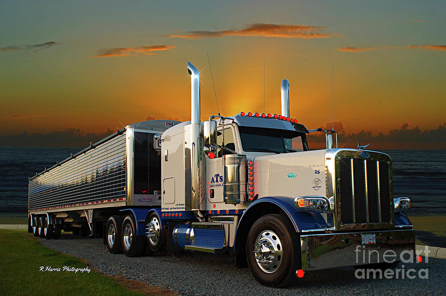 Peterbilt Truck and Trailer at Sunset Photograph by Randy Harris