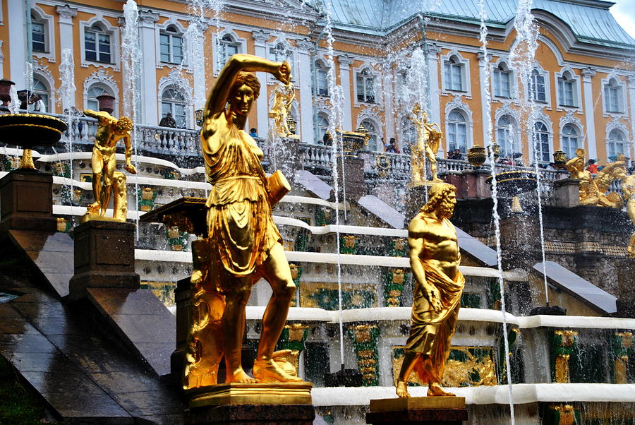 Peterhof Fountain Detail Photograph