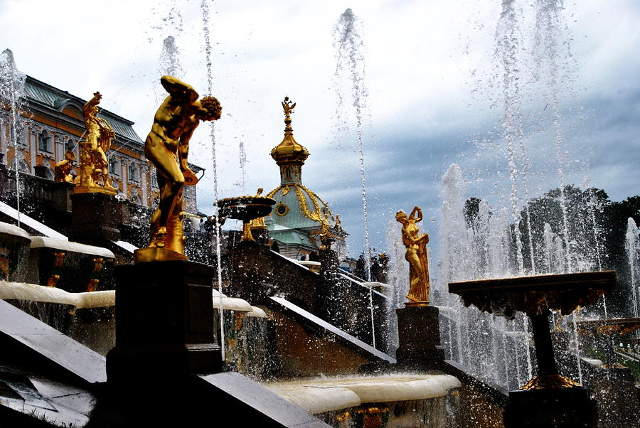 Peterhof Fountains and  Great Palace Photograph by Jacqueline M Lewis