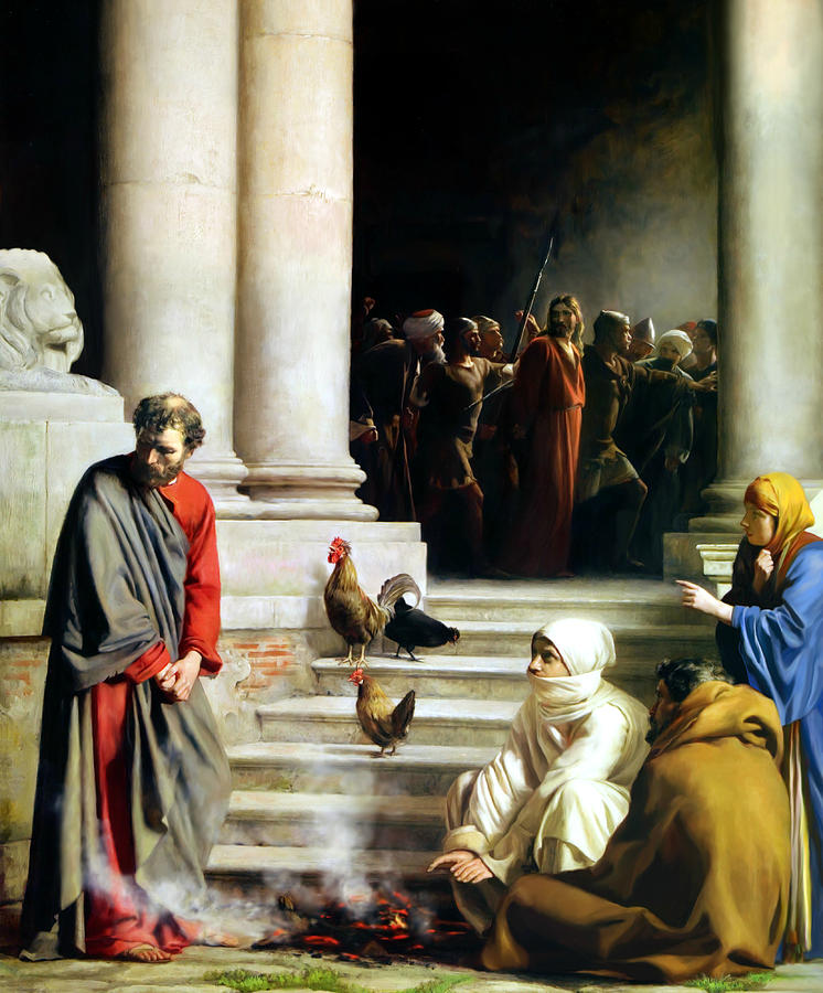 Jesus Christ Painting - Peters Denial by Carl Bloch