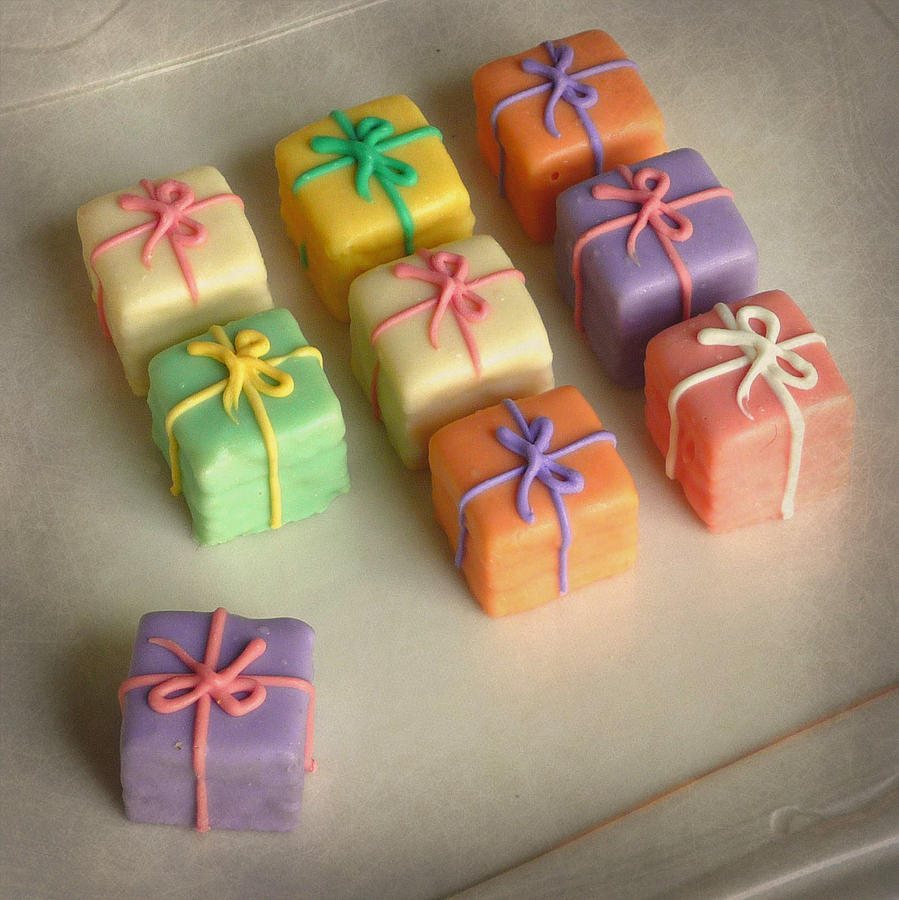 Cake Photograph - Petit Fours Square by Valerie Reeves